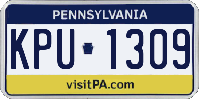 PA license plate KPU1309
