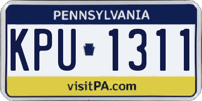 PA license plate KPU1311