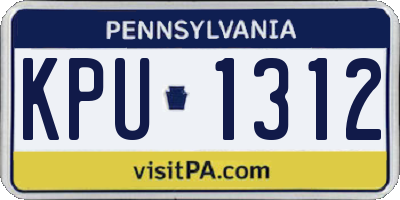 PA license plate KPU1312