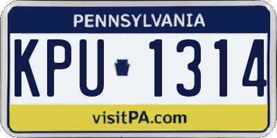 PA license plate KPU1314