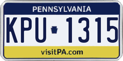 PA license plate KPU1315