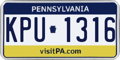 PA license plate KPU1316