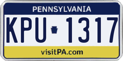 PA license plate KPU1317