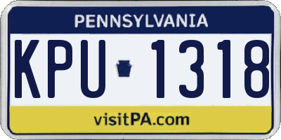 PA license plate KPU1318