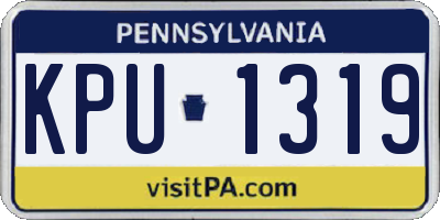 PA license plate KPU1319