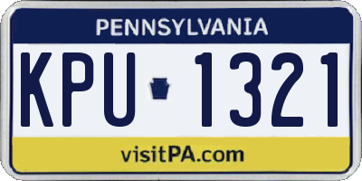 PA license plate KPU1321