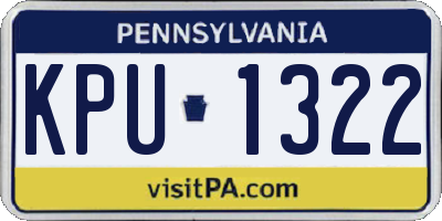 PA license plate KPU1322