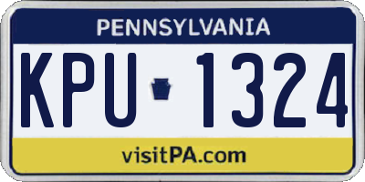 PA license plate KPU1324