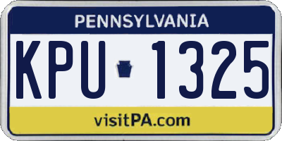 PA license plate KPU1325