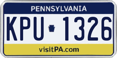 PA license plate KPU1326