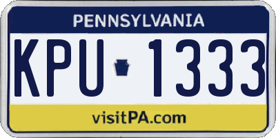 PA license plate KPU1333