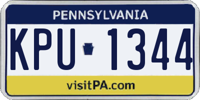 PA license plate KPU1344