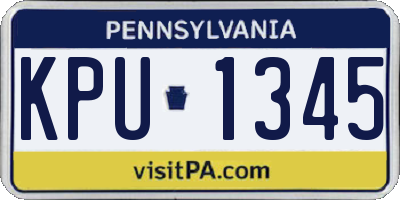 PA license plate KPU1345