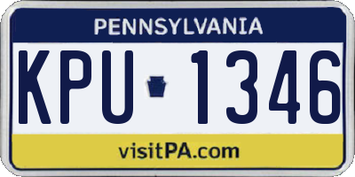 PA license plate KPU1346