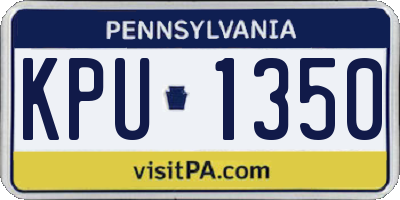 PA license plate KPU1350