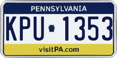 PA license plate KPU1353