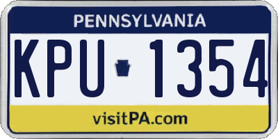 PA license plate KPU1354