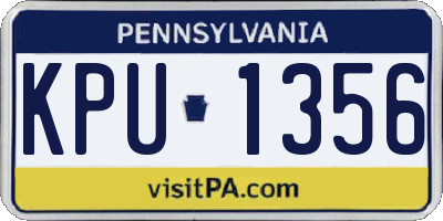 PA license plate KPU1356