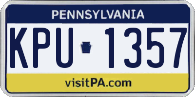 PA license plate KPU1357