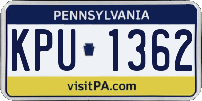 PA license plate KPU1362