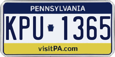 PA license plate KPU1365