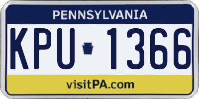 PA license plate KPU1366