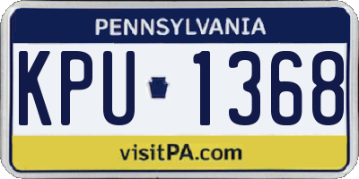 PA license plate KPU1368