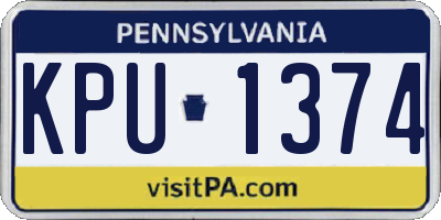 PA license plate KPU1374