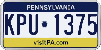 PA license plate KPU1375