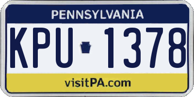 PA license plate KPU1378