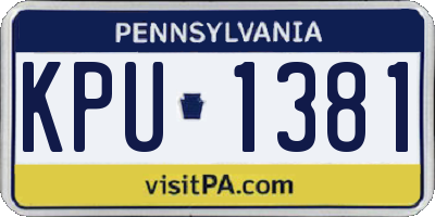 PA license plate KPU1381