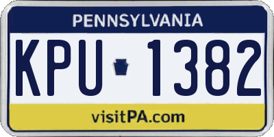 PA license plate KPU1382