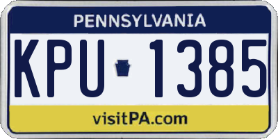 PA license plate KPU1385