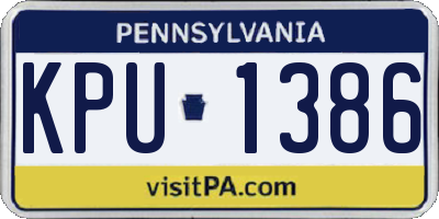PA license plate KPU1386