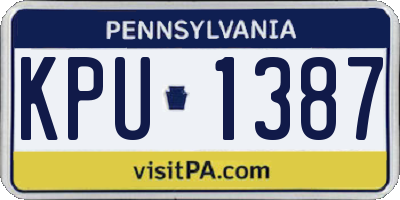 PA license plate KPU1387