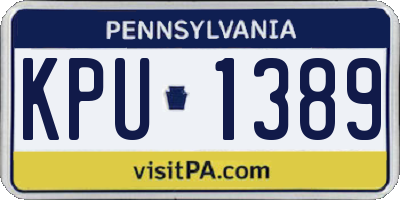PA license plate KPU1389