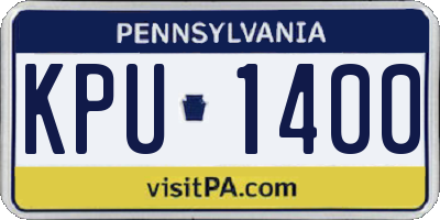 PA license plate KPU1400