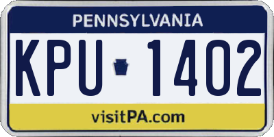 PA license plate KPU1402