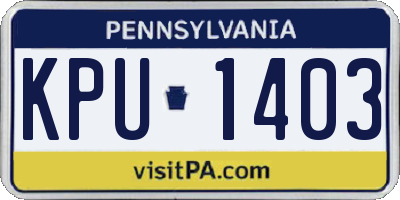PA license plate KPU1403