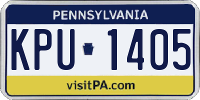 PA license plate KPU1405