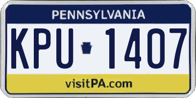 PA license plate KPU1407