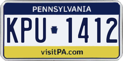 PA license plate KPU1412