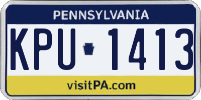 PA license plate KPU1413