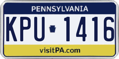 PA license plate KPU1416
