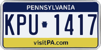 PA license plate KPU1417
