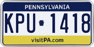 PA license plate KPU1418