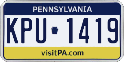 PA license plate KPU1419