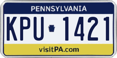 PA license plate KPU1421