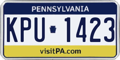 PA license plate KPU1423