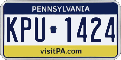 PA license plate KPU1424